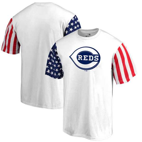 Men's Cincinnati Reds Fanatics Branded Stars & Stripes T-Shirt White FengYun,We sell and wholesale Men's Cincinnati Reds Fanatics Branded Stars & Stripes T-Shirt White FengYun on line form chian!